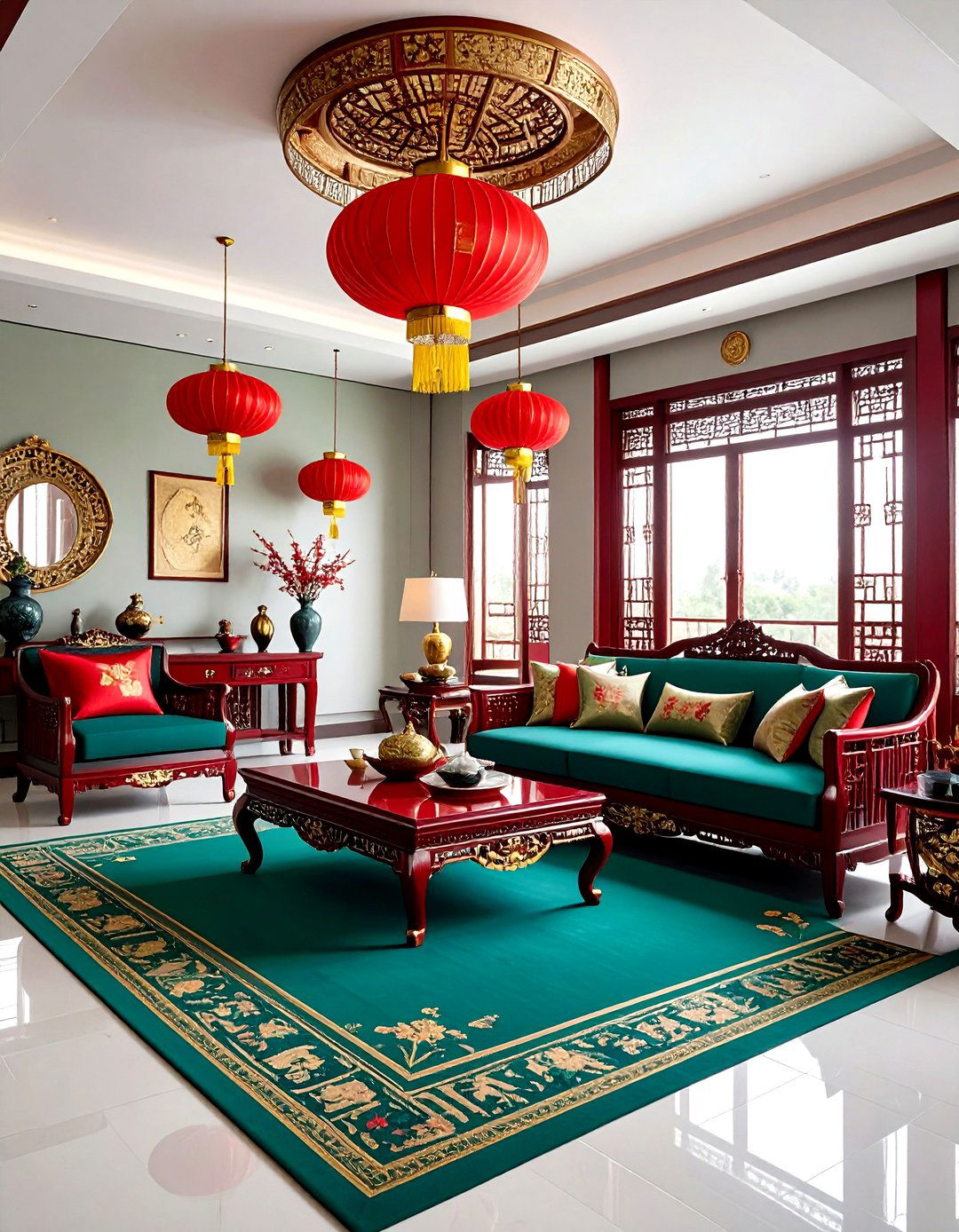 Chinese Imperial Royal Living Room with Jade and Silk - 20 Royal Living Room Design Ideas