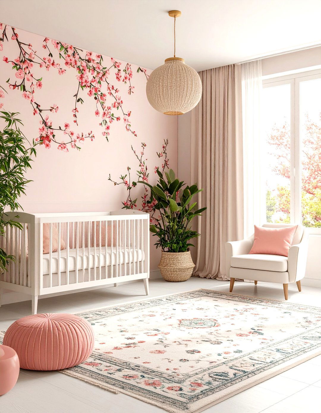 Chinoiserie Chic Pink and Green Nursery - 20 Pink and Green Nursery Ideas
