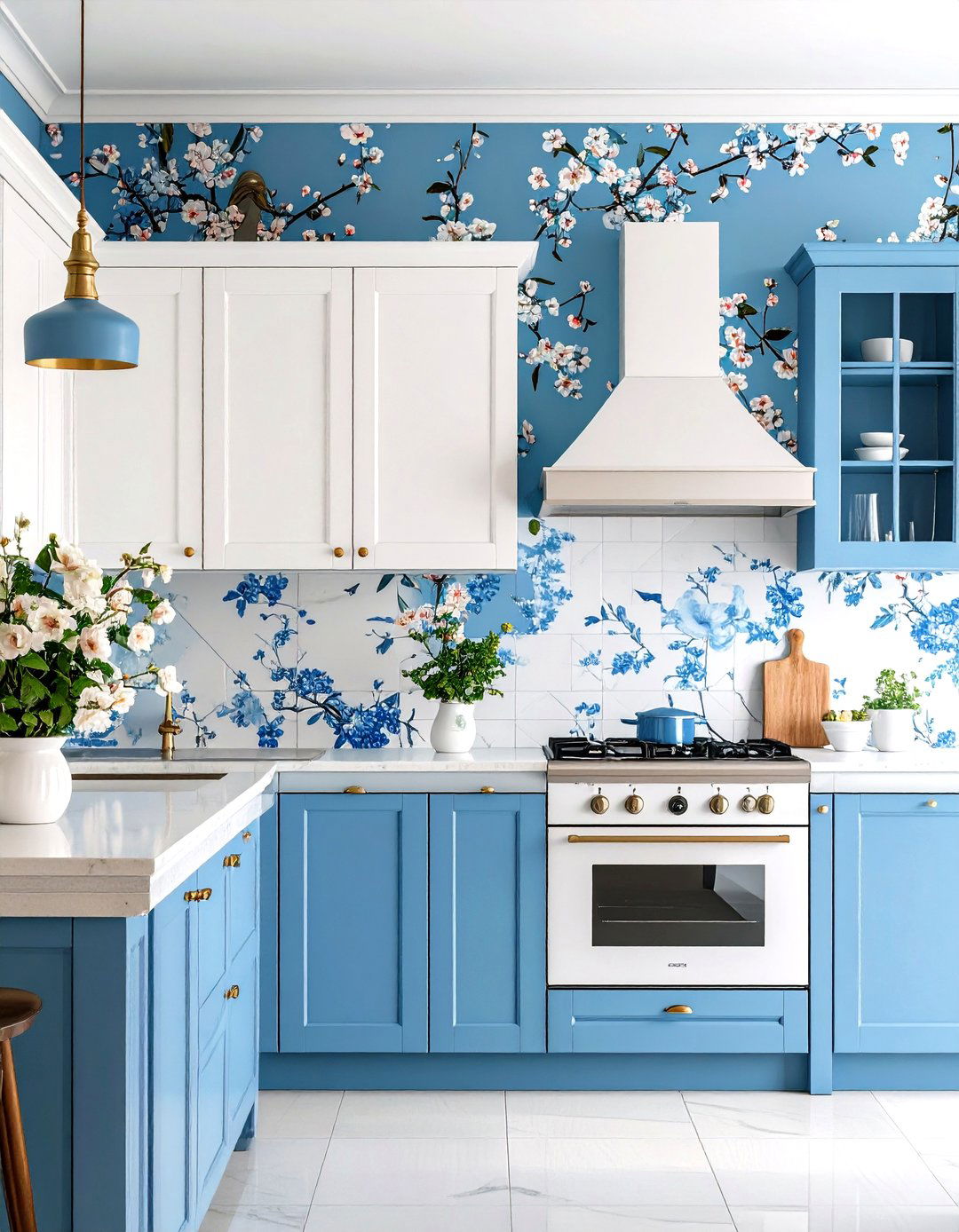 Chinoiserie Kitchen Wallpaper Elegance - 20 Kitchen Wallpaper Ideas