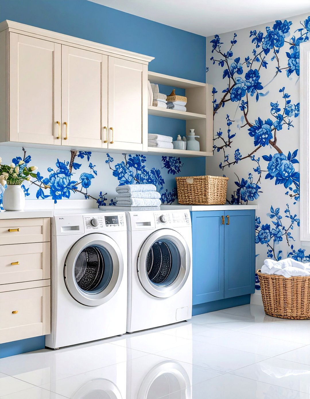 Chinoiserie Laundry Room Wallpaper Elegance - 20 Laundry Room Wallpaper Ideas