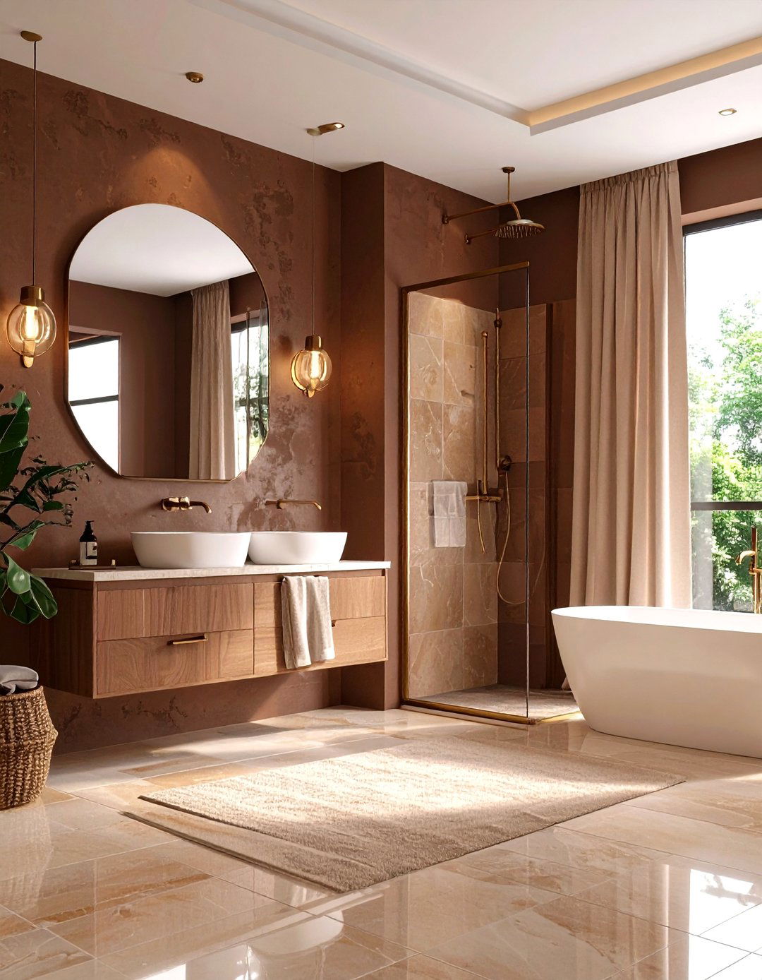 Chocolate Brown Bathroom Cocoon - 20 Bathroom Color Ideas