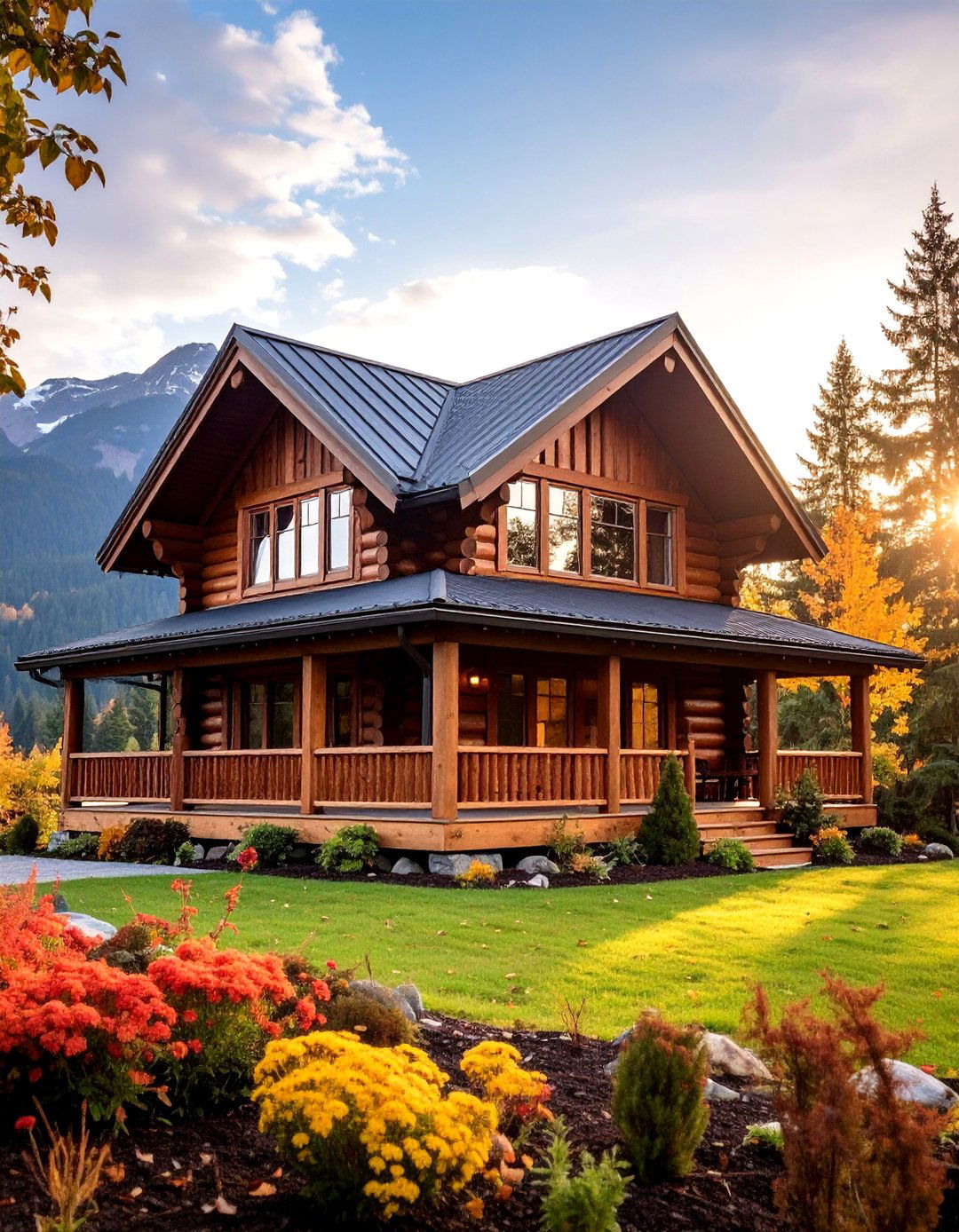 Chocolate Brown Log Cabin Style - 20 Chocolate Brown House Exterior Design Ideas