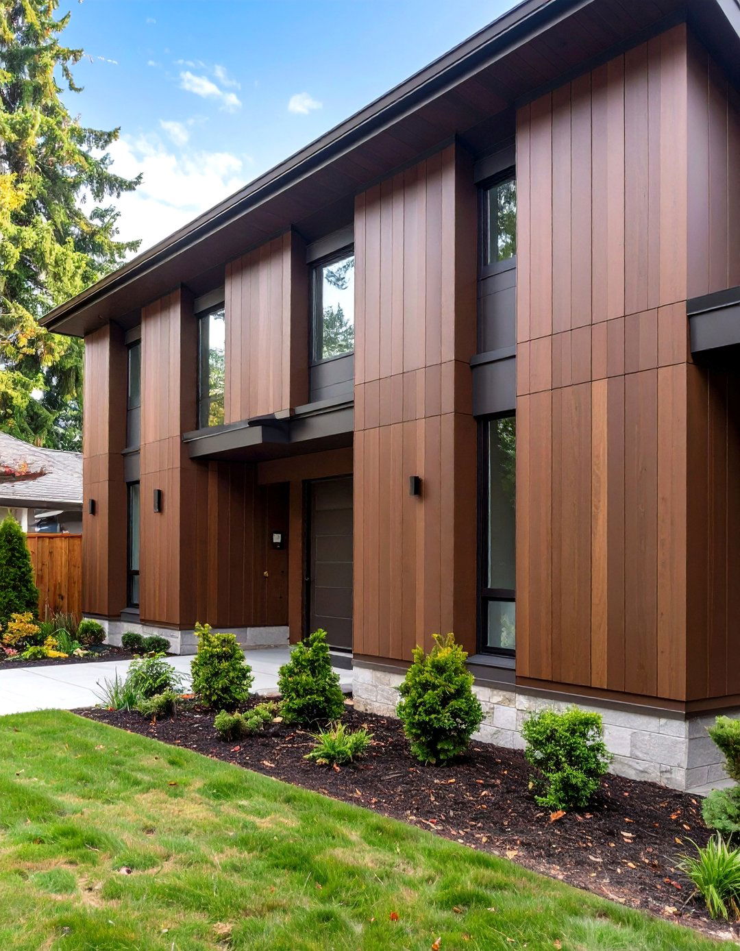 Chocolate Brown Vertical Siding Modern - 20 Chocolate Brown House Exterior Design Ideas