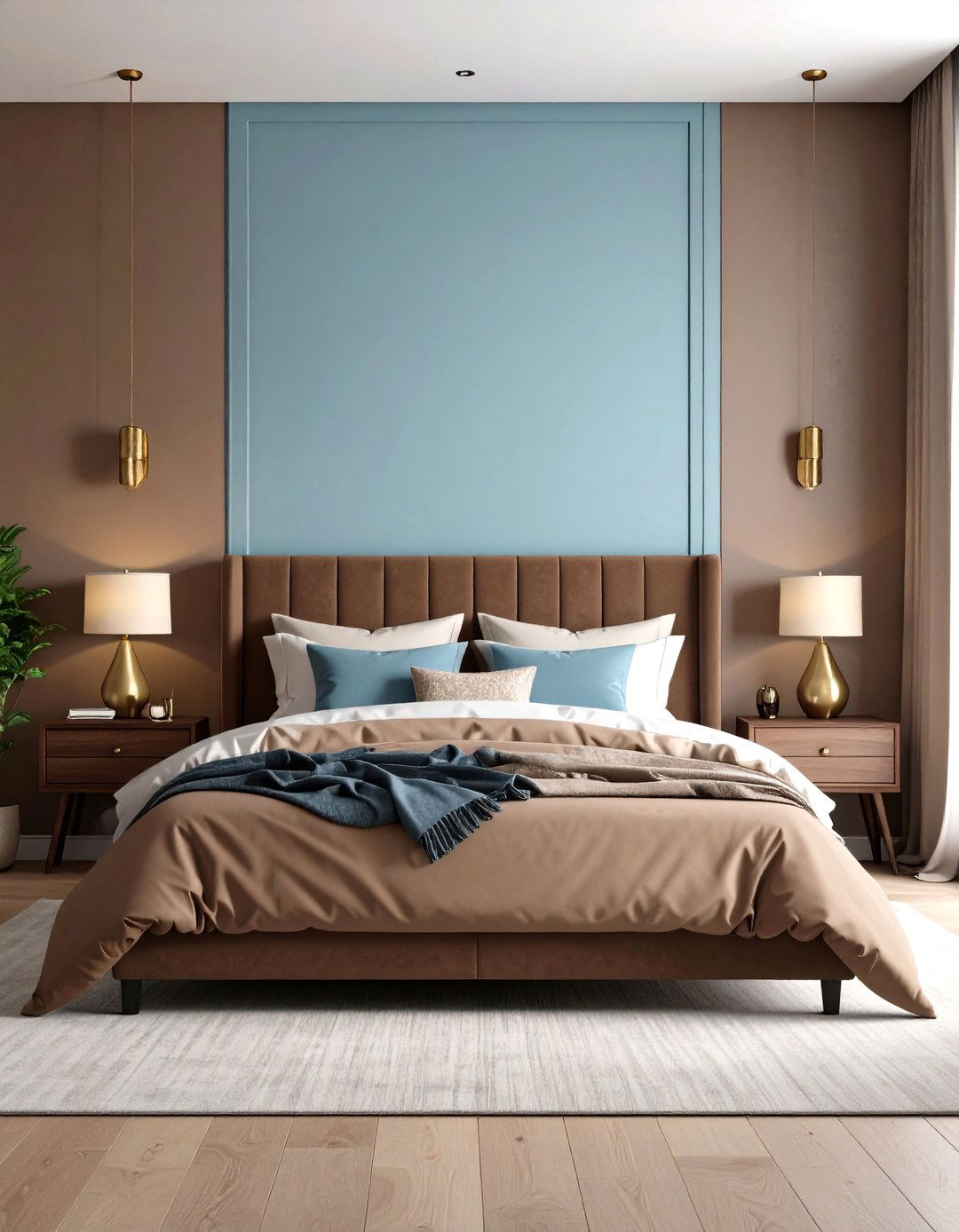 Chocolate Brown and Powder Blue Bedroom Painting Depth - 20 Bedroom Painting Ideas With Two Colors