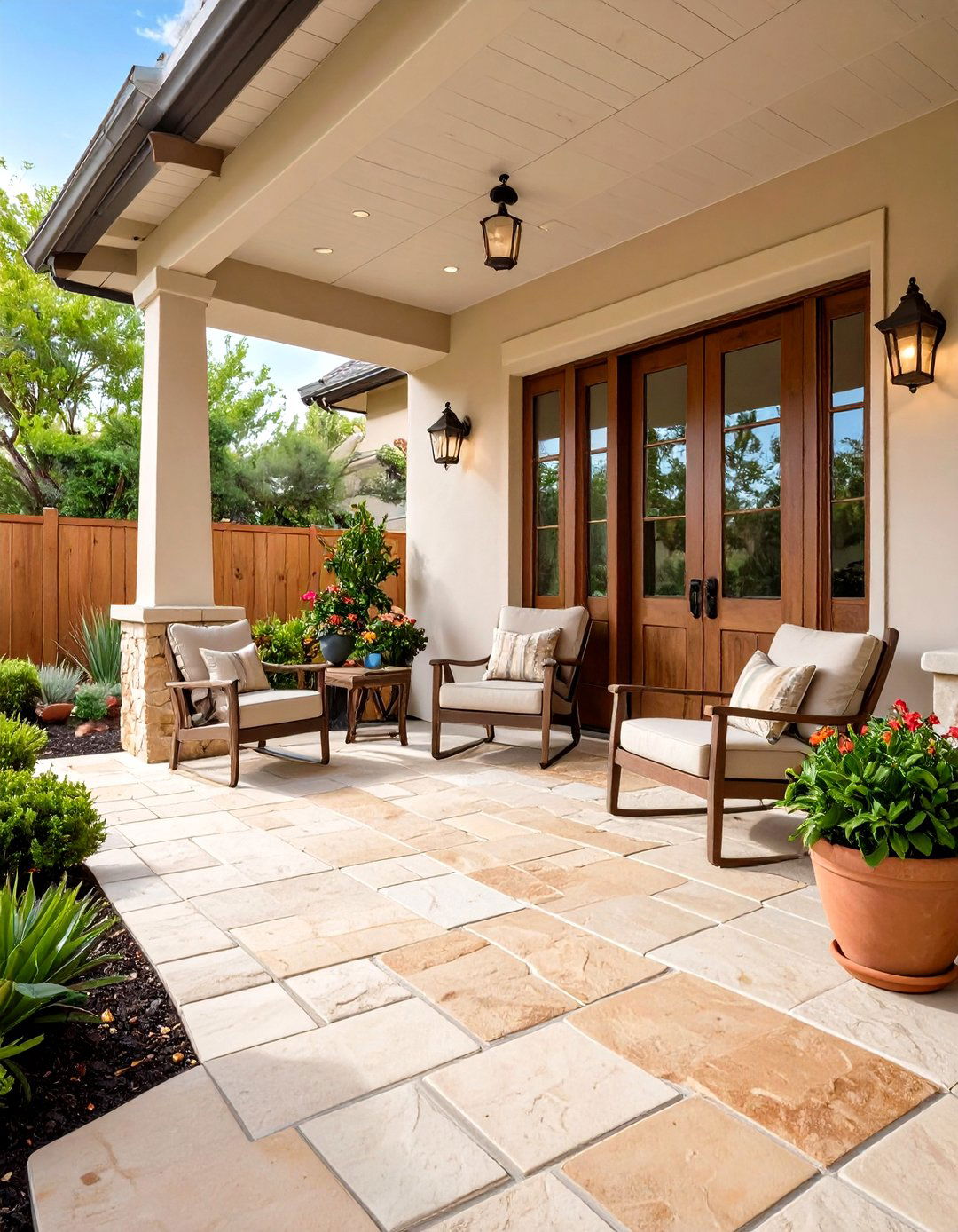 Cholla Beige Flagstone - 20 Stone Porch Ideas
