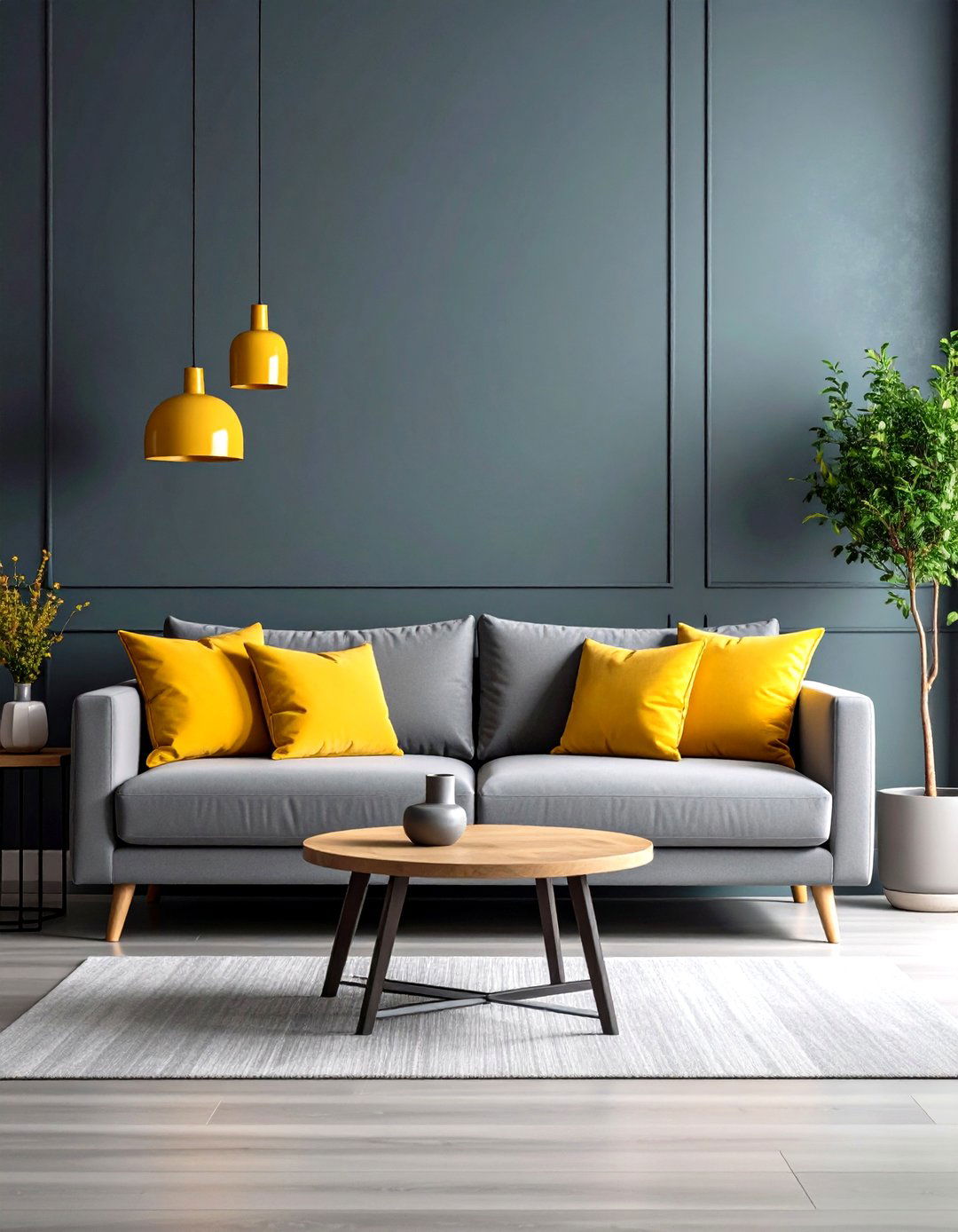 Choose Complementary Colors for Your Grey Couch - 20 Grey Couch Living Room Ideas