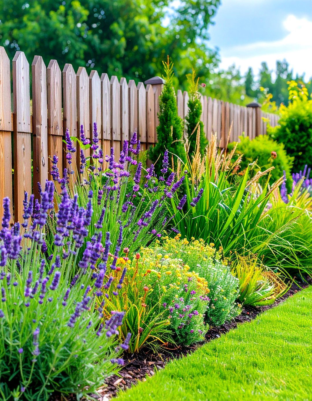 Choose Deer Resistant Foliage - 20 Simple Fence Line Landscaping Ideas