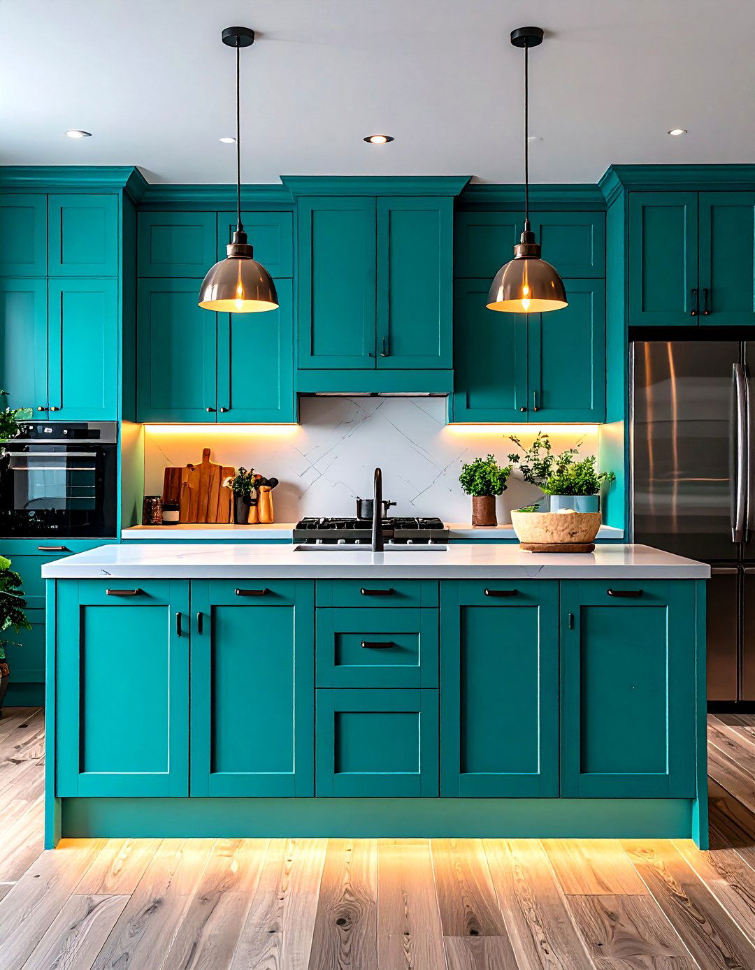 Choose Patterned Ceramic Tiles for the Backsplash - 20 Teal and White Kitchen Ideas