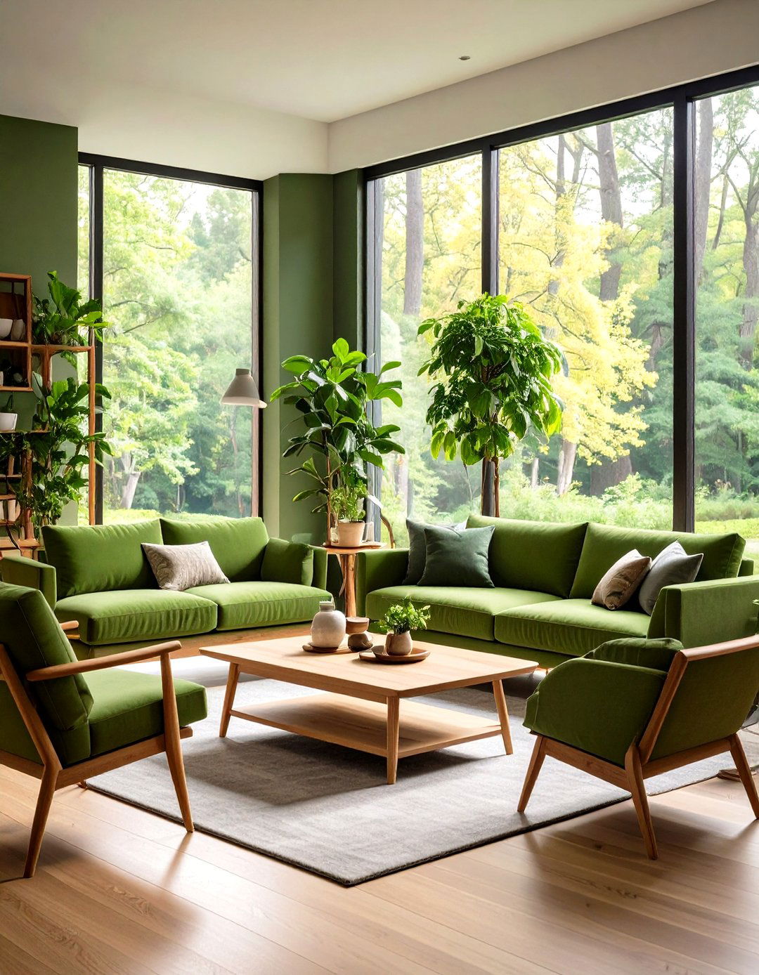 Choose Sustainable Forest Green Pieces - 20 Forest Green Living Room Ideas