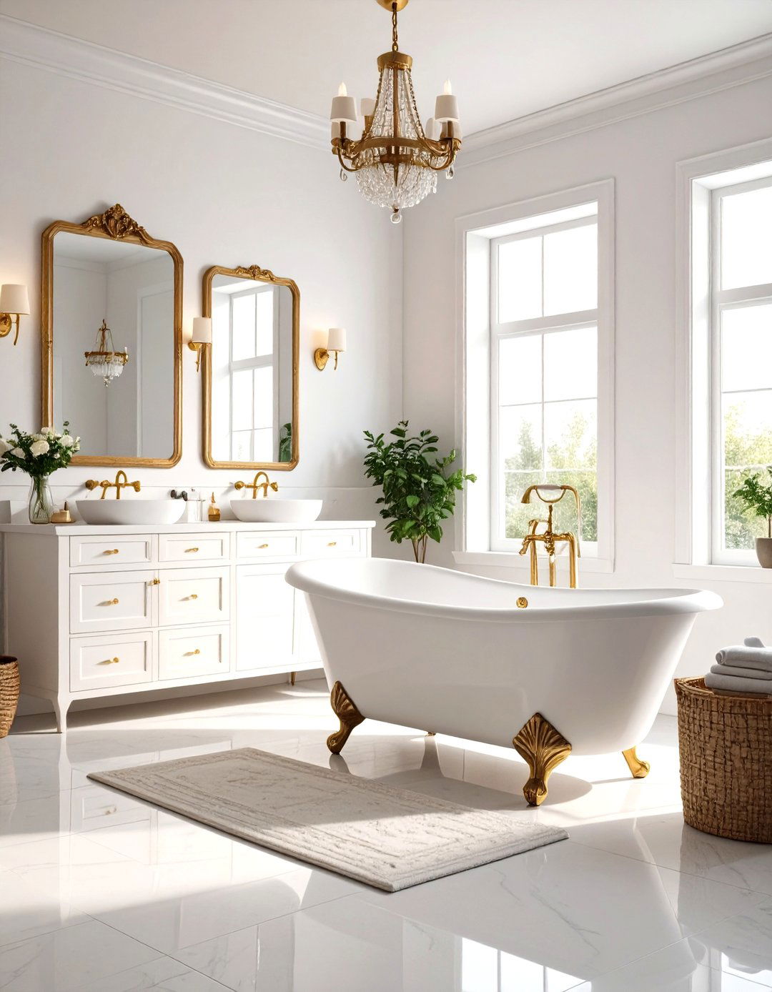 Choose Vintage and Classic Fixtures - 20 Small White Bathroom Ideas