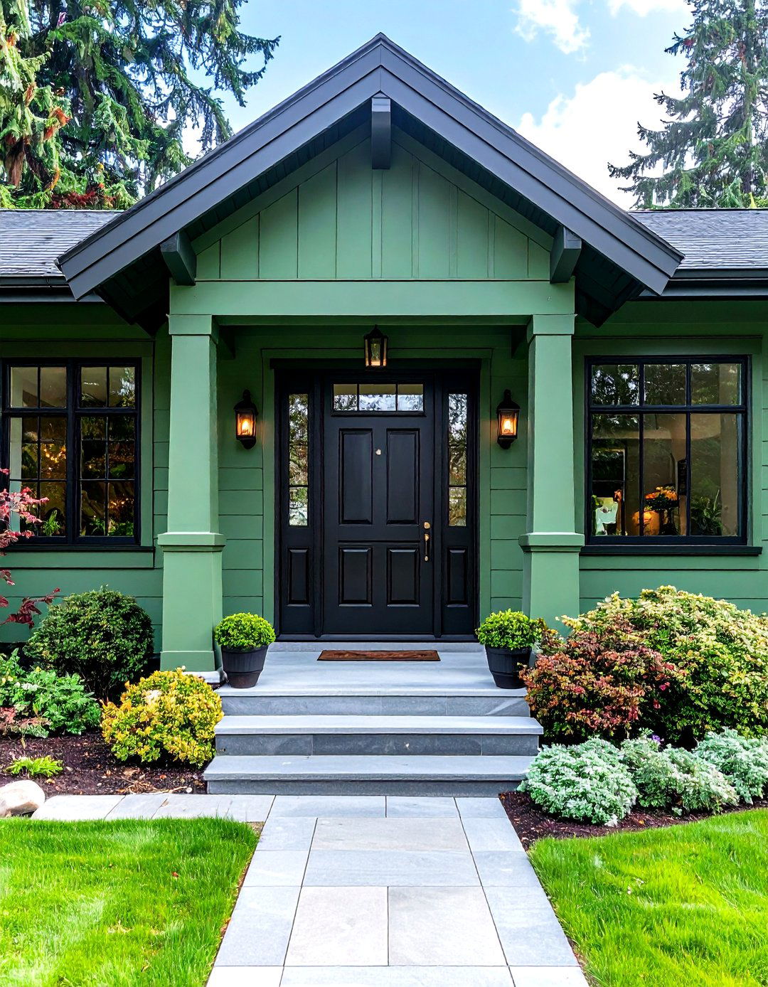 Choosing the Right Sage Shade - 20 Sage Green House With Black Door