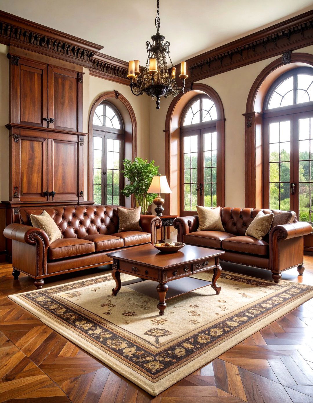 Chunky Dark Wood Castle Living Room Furniture - 20 Castle Living Room Ideas