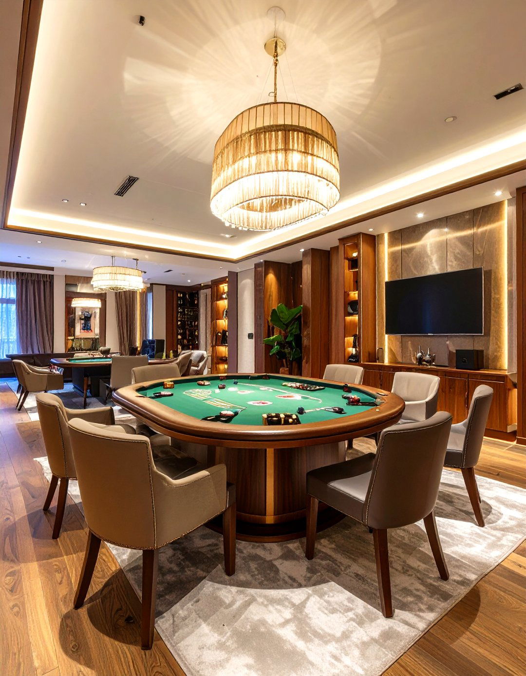 Cigar Room with Entertainment Center and Gaming - 20 Cigar Room Ideas