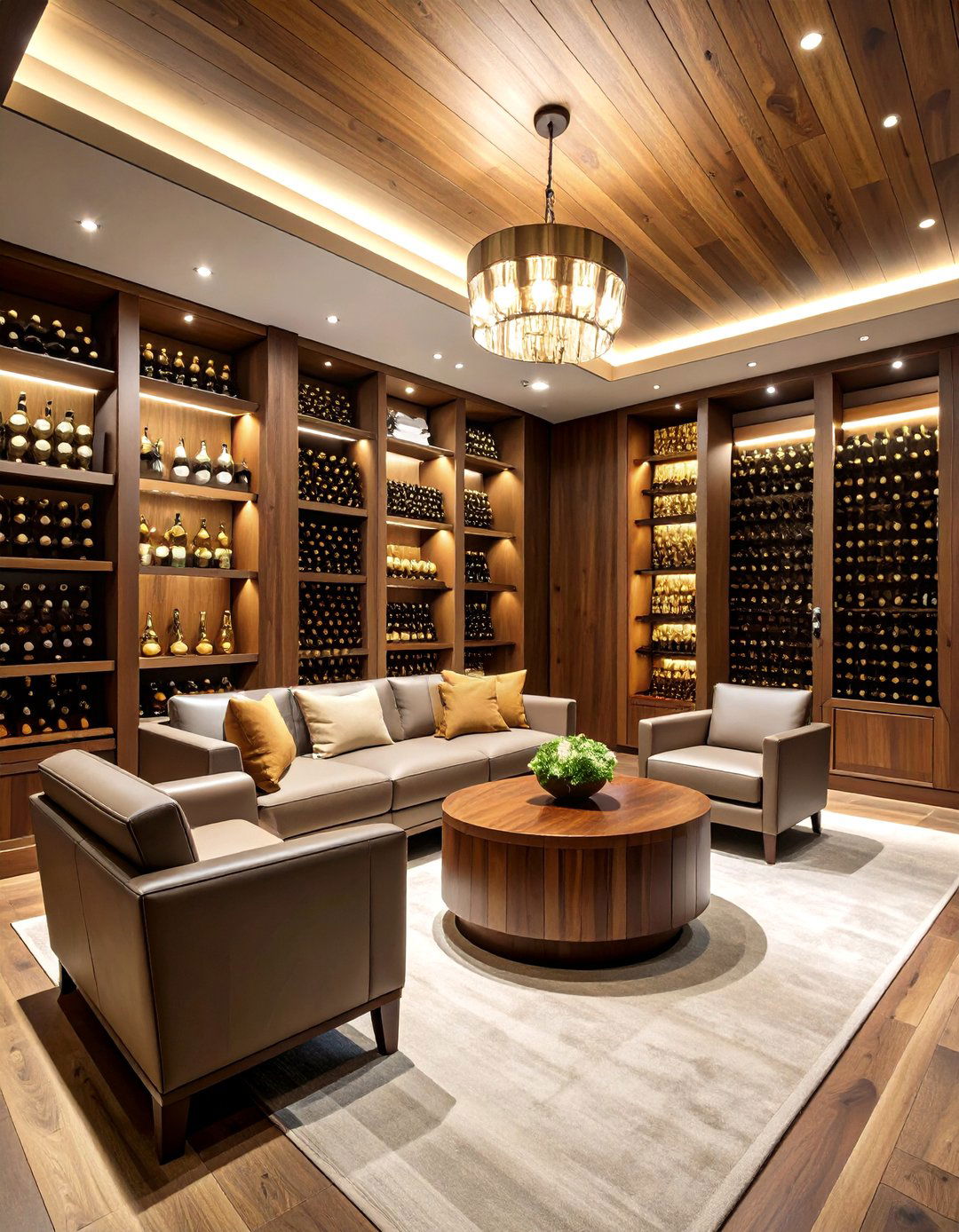 Cigar Room with Wine Storage Integration - 20 Cigar Room Ideas