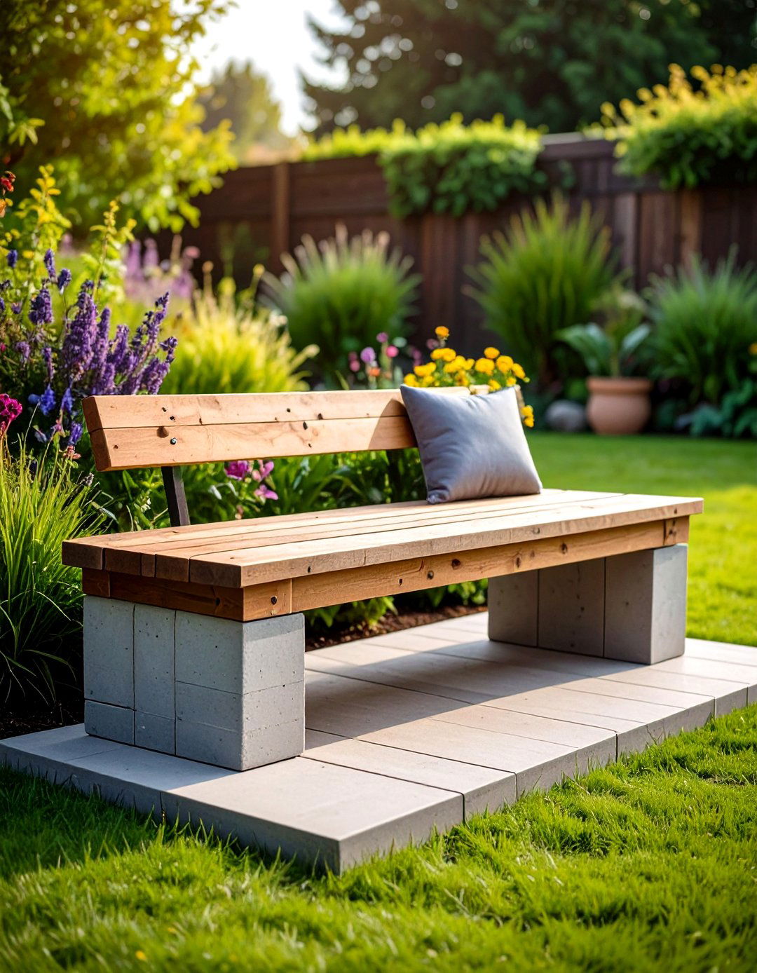 Cinder Block Bench Budget Friendly Garden Seating - 20 Garden Seating Ideas