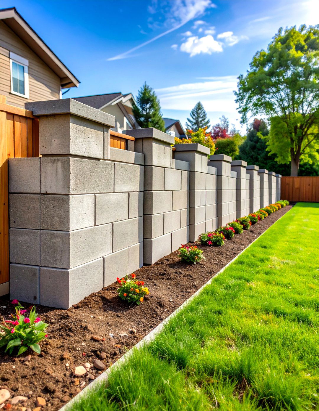 Cinder Block Retaining Wall - 20 Inexpensive Retaining Wall Ideas