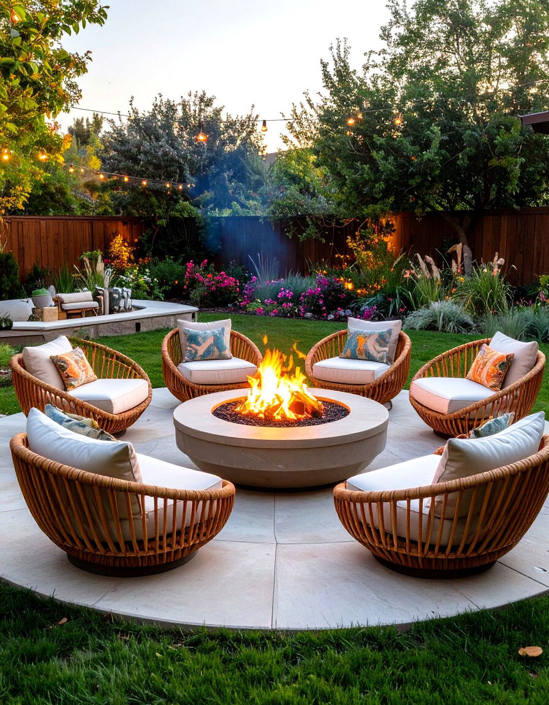 Circular Fire Pit Chair Arrangements - 20 Fire Pit Chair Ideas