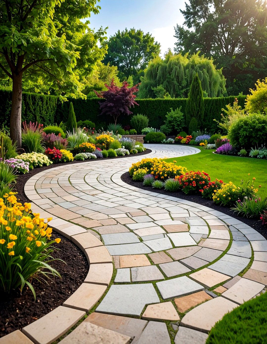 Circular Paver Walkway - 20 Paver Walkway Ideas