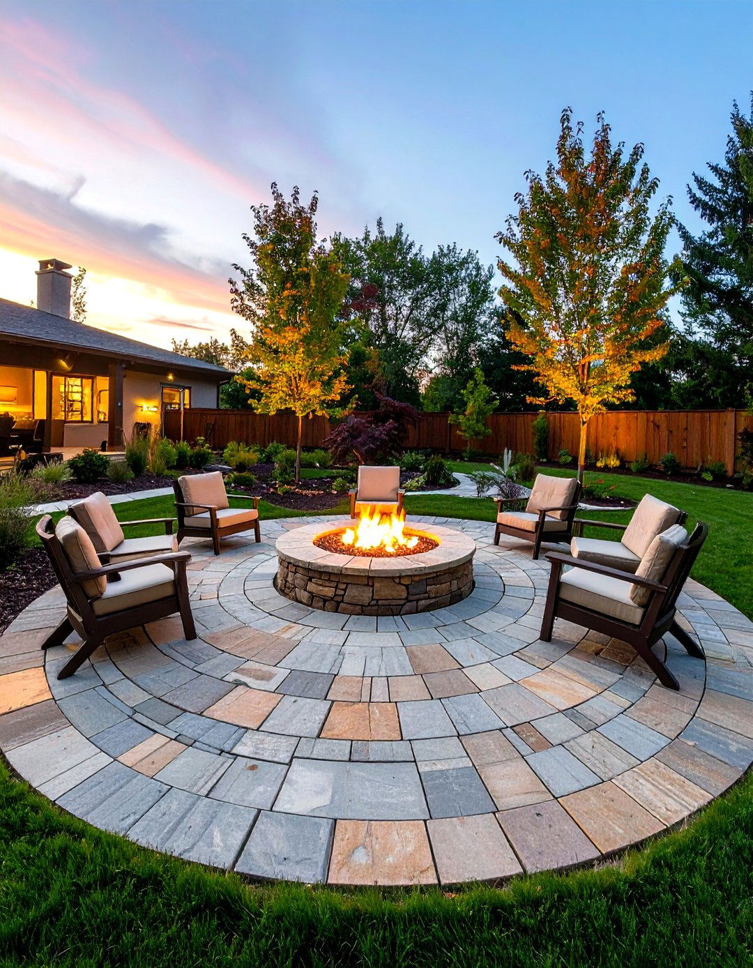 Circular Stone Patio - 20 Stone Patio Ideas