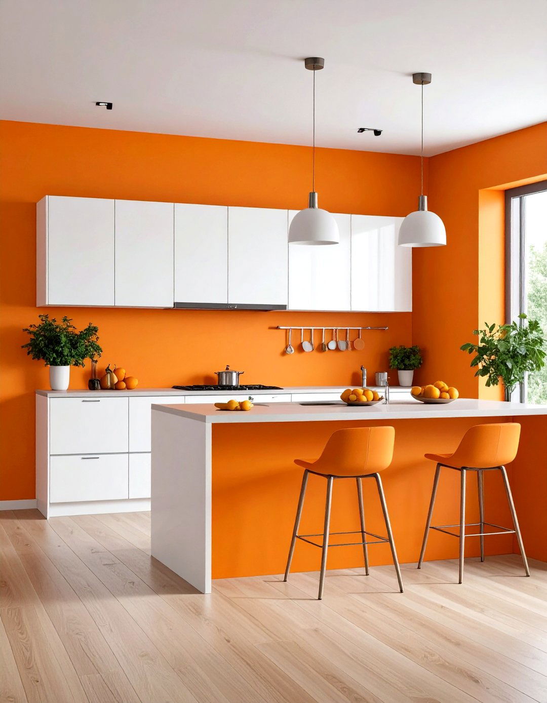 Citrus Orange Accent Wall for Modern Energy - 20 Orange Accent Wall Ideas