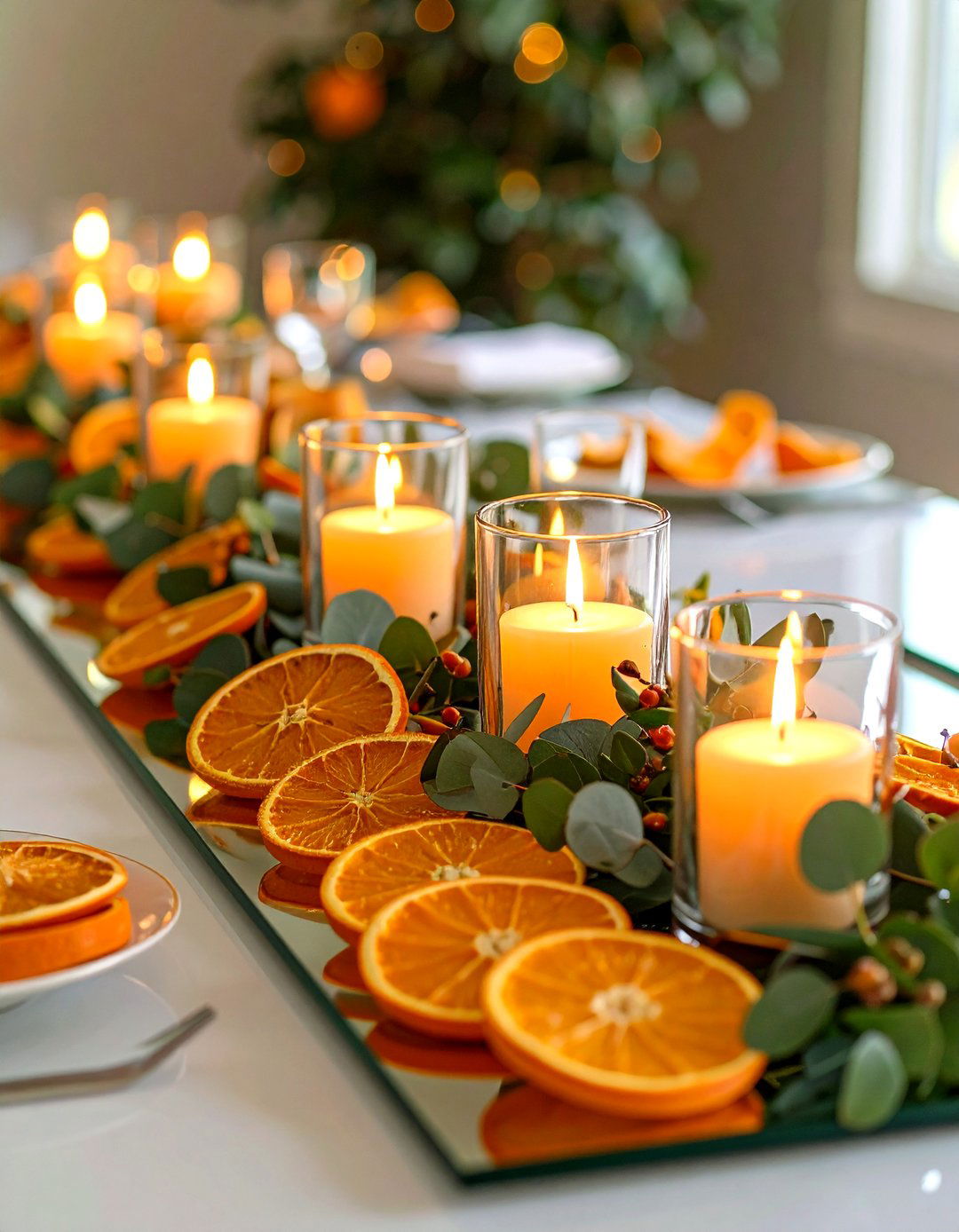 Citrus and Eucalyptus Garland - 20 Thanksgiving Centerpiece Ideas