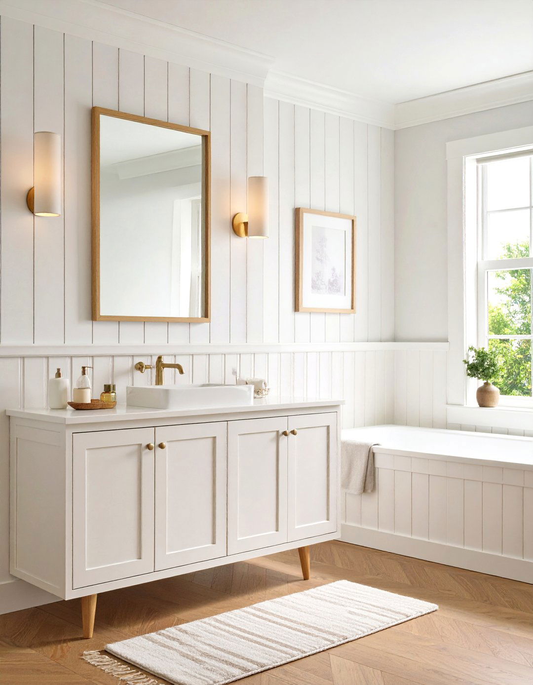 Classic Beadboard Bathroom Wall Paneling Raises Cottage Style - 20 Bathroom Wall Paneling Ideas