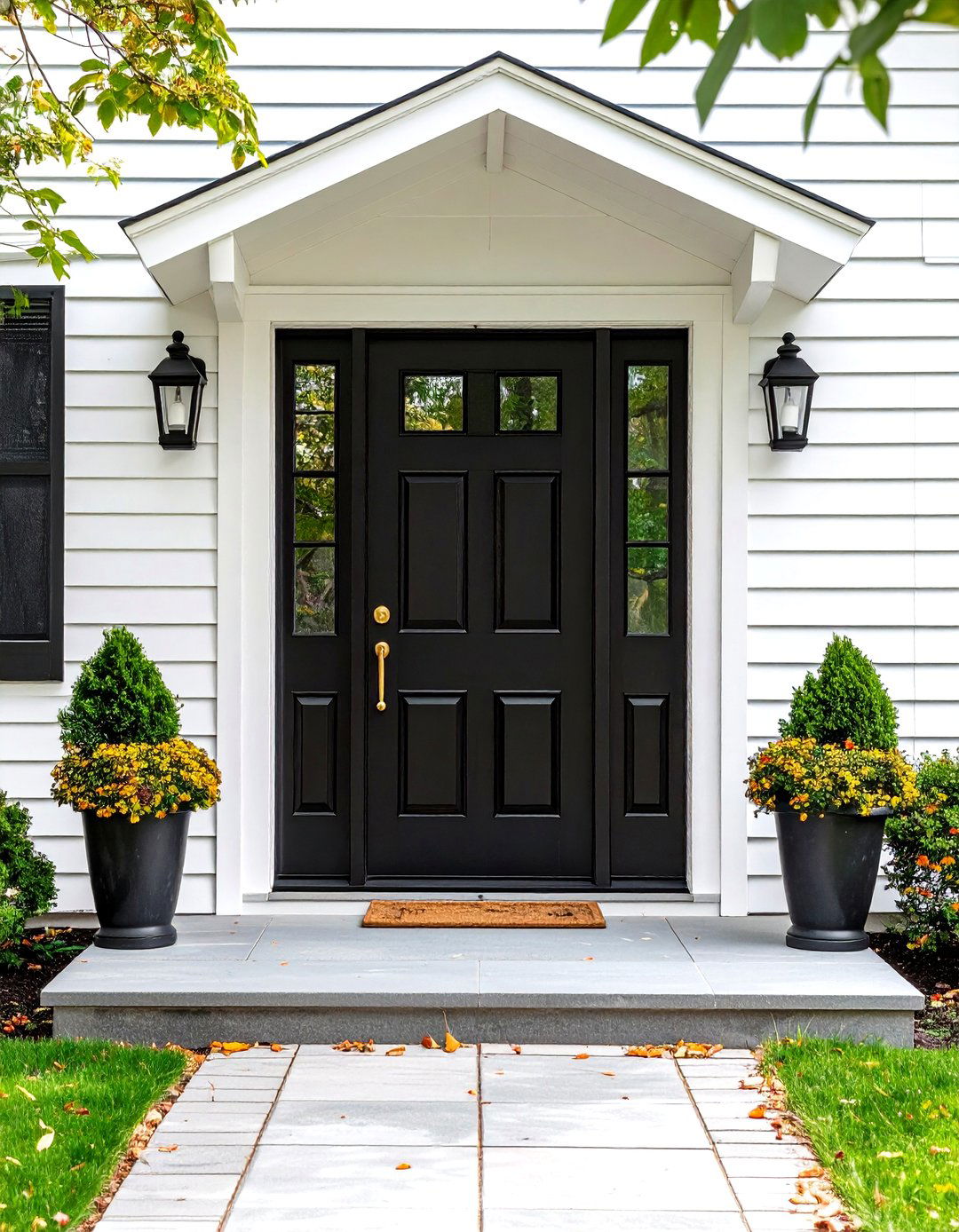 Classic Black Front Door for Instant Sophistication - 20 Front Door Color Ideas