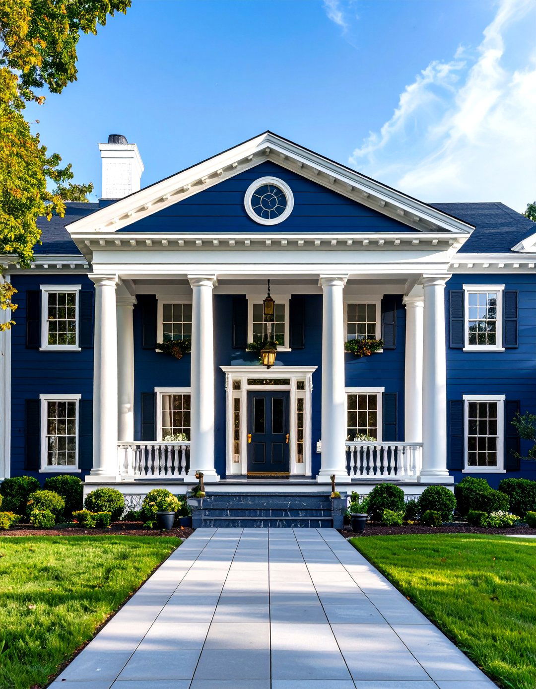 Classic Blue Exterior House Paint with Royal Navy - 20 blue exterior house paint ideas