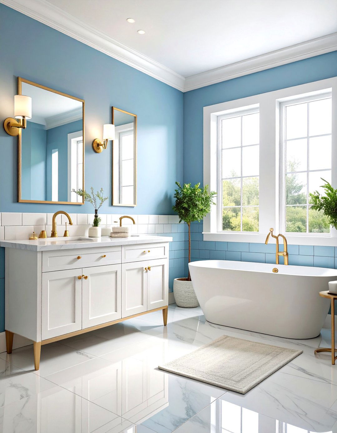 Classic Blue Tile Subway Patterns for Timeless Appeal - 20 Blue Tile Bathroom Ideas