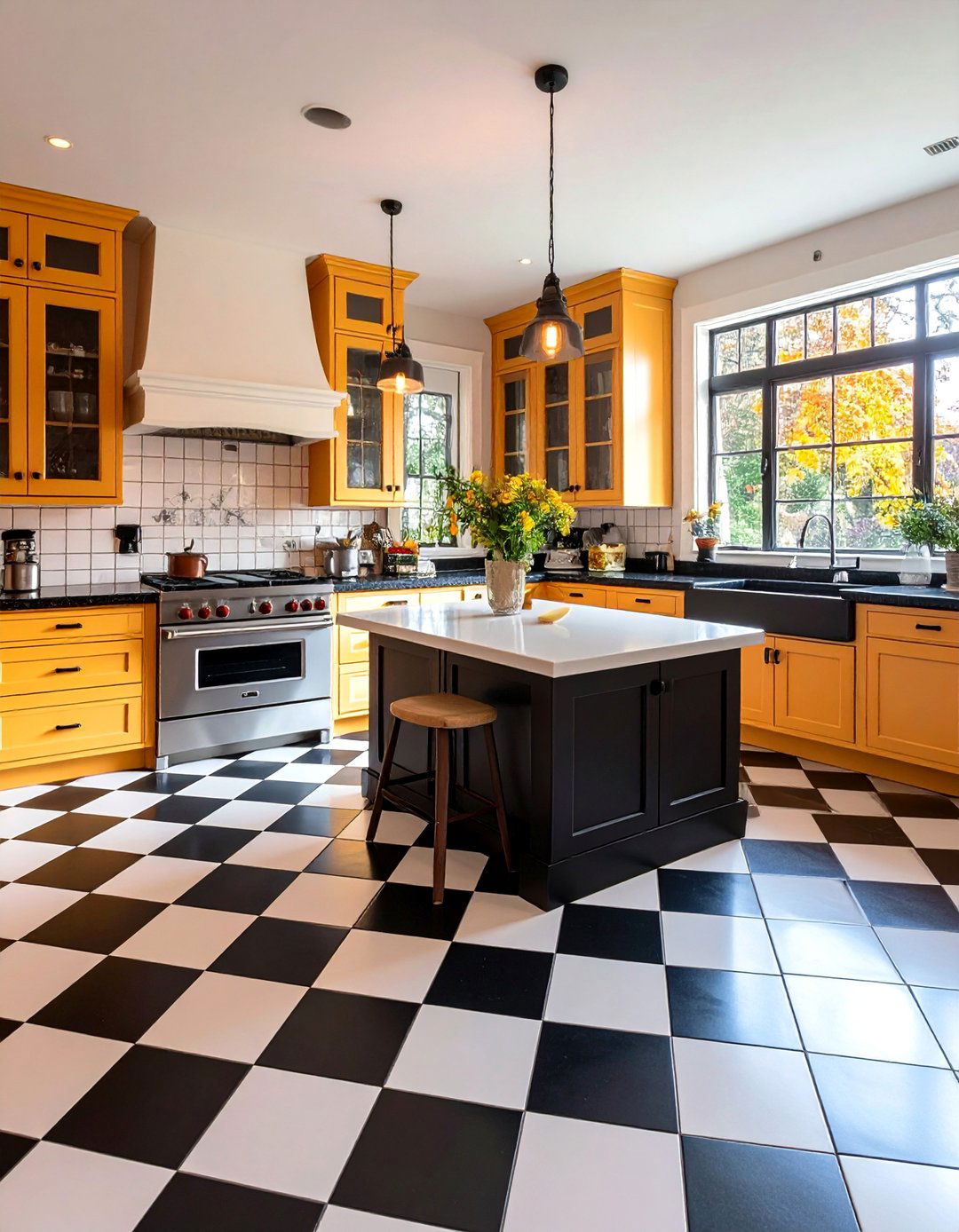Classic Checkerboard Kitchen Floor Tile Pattern - 20 Kitchen Floor Tile Ideas