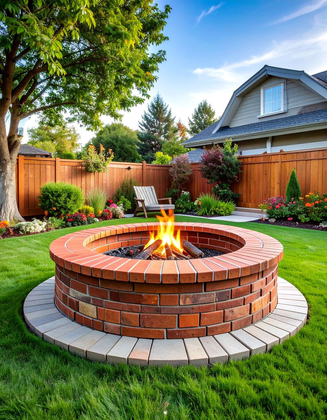Classic Circular Brick Fire Pit - 20 Brick Fire Pit Ideas