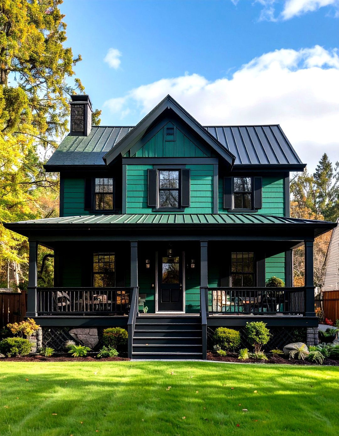 Classic Clapboard in Black Forest Green - 20 Green House Exterior With Black Trim