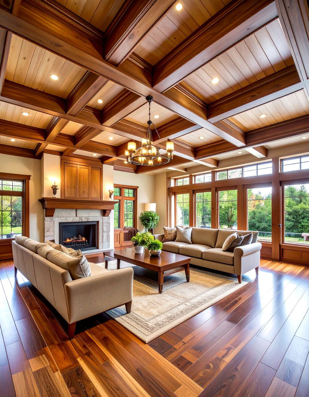 Classic Coffered Ceiling Beam Grids - 20 Decorative Ceiling Beam Ideas