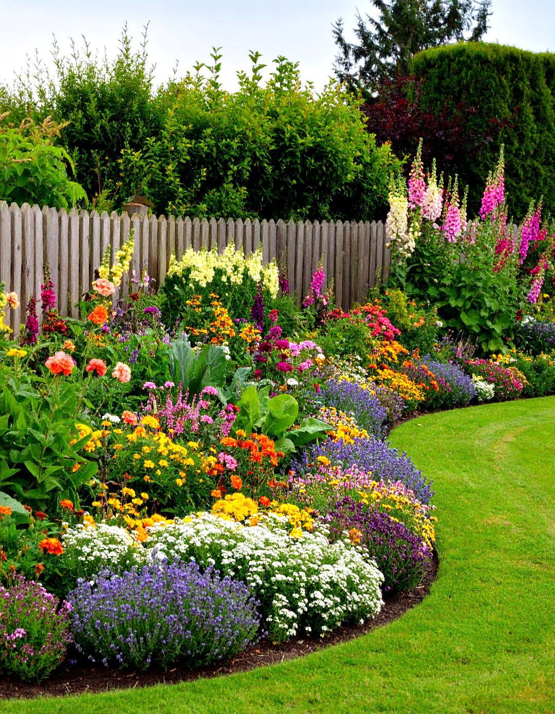 Classic Cottage Garden Layout of Layered Heights - 20 Garden Layout Ideas