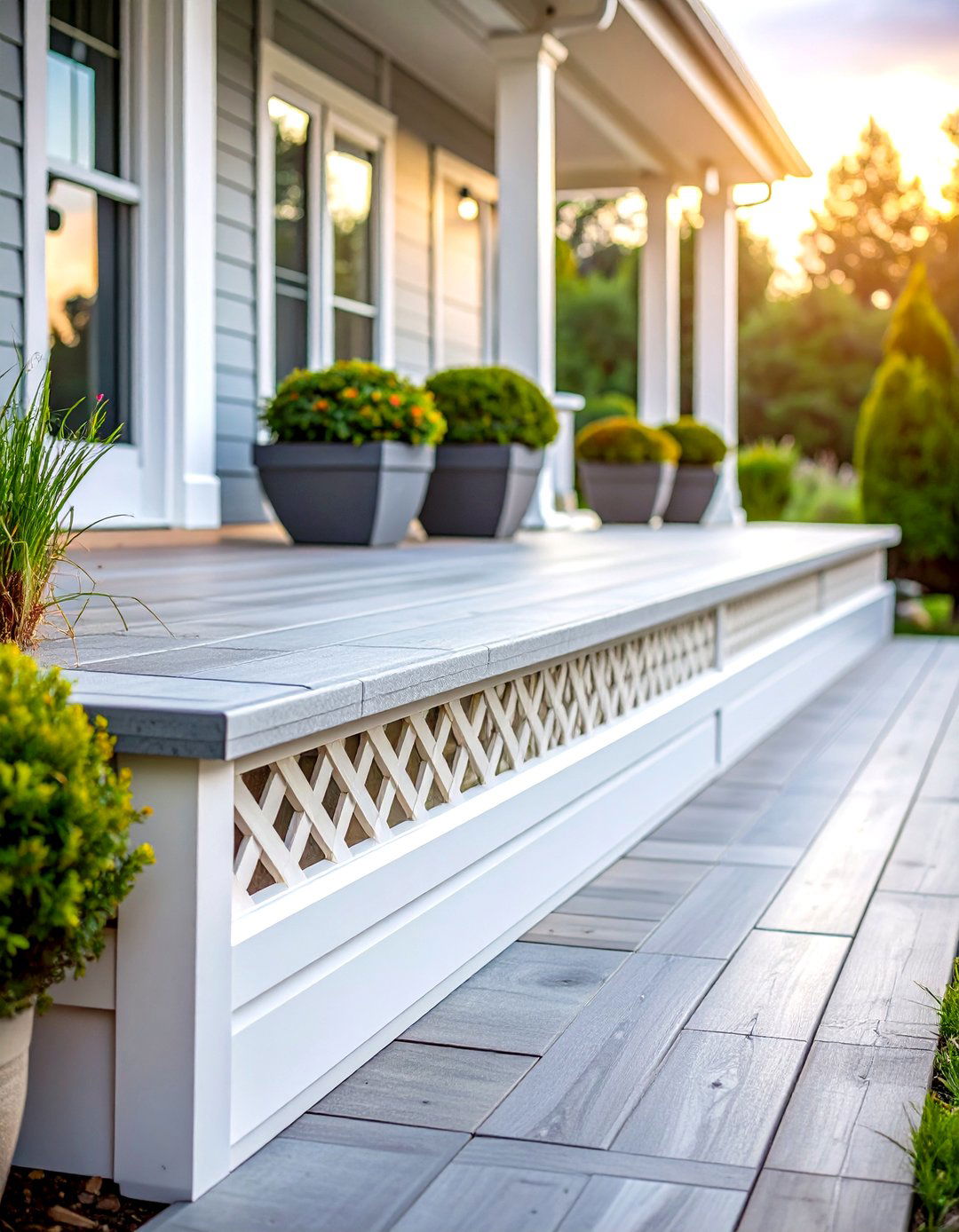 Classic Diamond Lattice Deck Skirting - 20 Deck Skirting Ideas