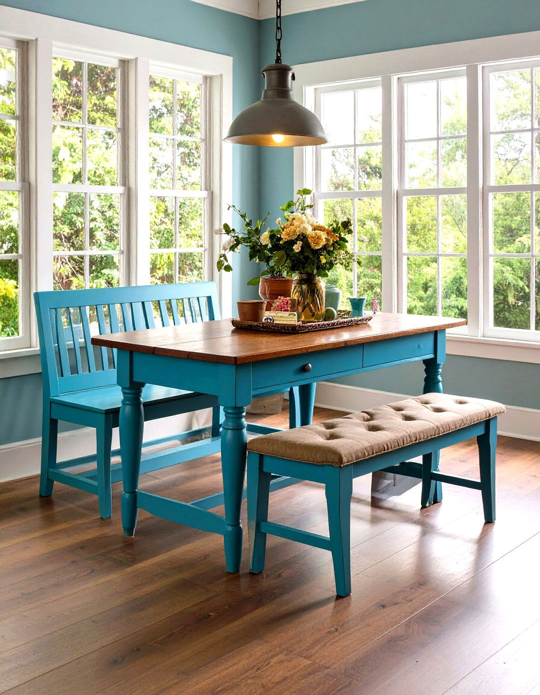 Classic Drop Leaf Table with Bench - 20 Small Kitchen Table Ideas