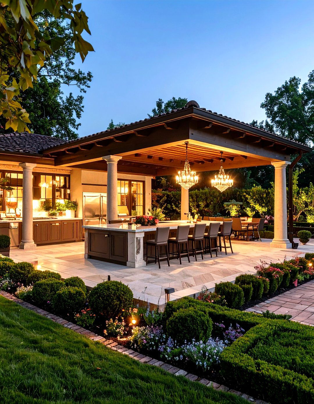 Classic European Luxury Outdoor Kitchen Manor - 20 Luxury Outdoor Kitchen Ideas