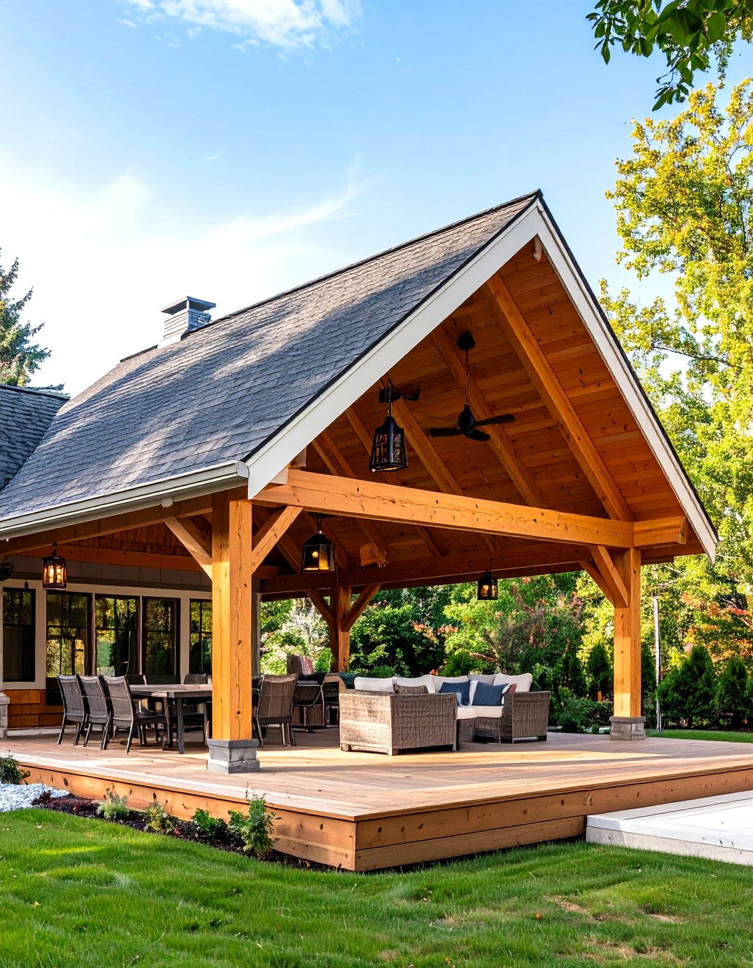 Classic Gable Deck Roof for Year Round Shelter - 20 Deck Roof Ideas