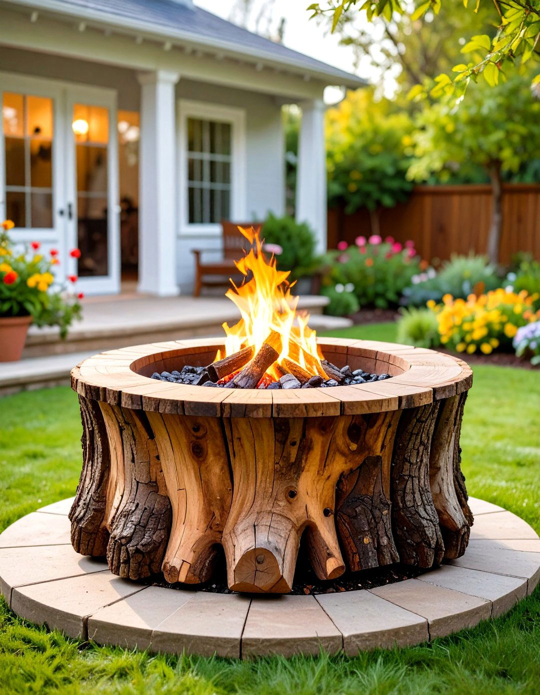 Classic Hollowed Tree Stump Fire Pit - 20 Tree Stump Fire Pit Ideas