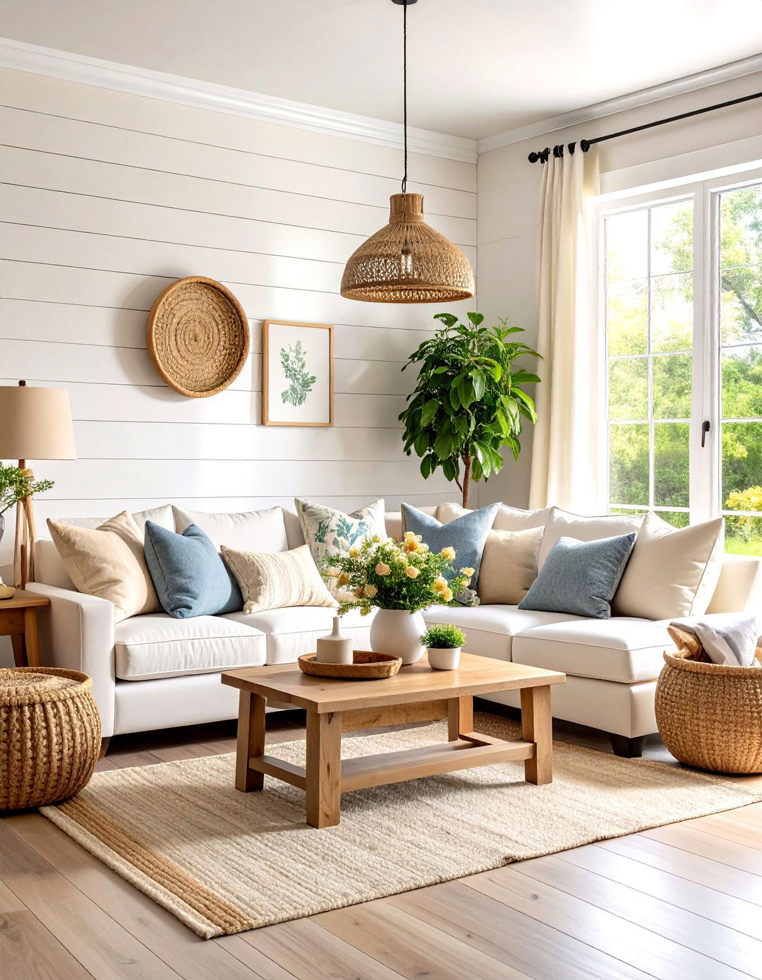 Classic Horizontal White Shiplap Accent Wall - 20 shiplap accent wall ideas