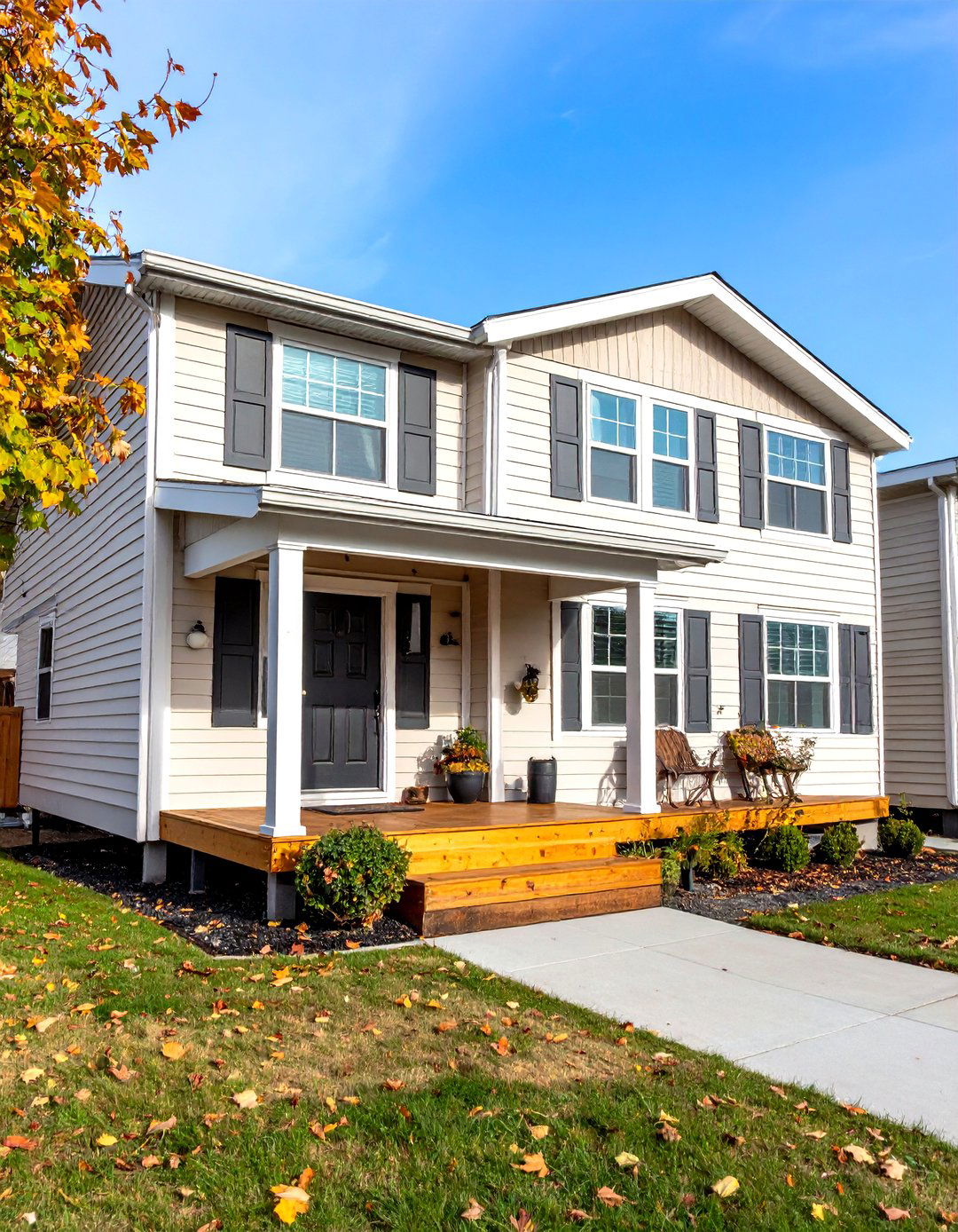 Classic Lap Mobile Home Siding with Decorative Trim - 20 Mobile Home Siding Design Ideas