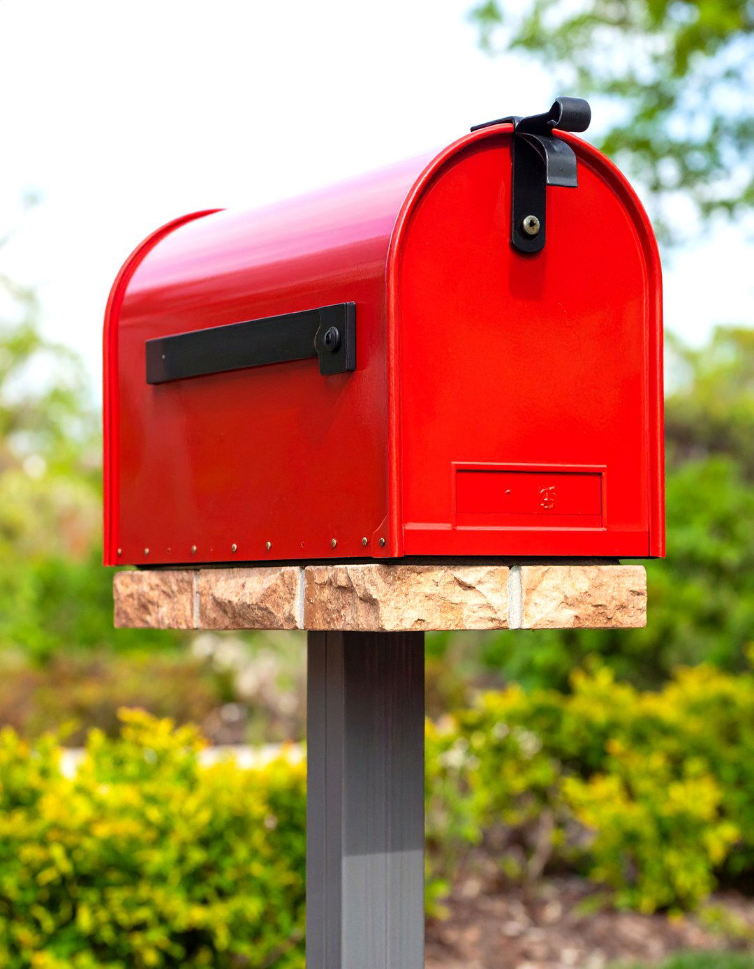 Classic Red Brick Mailbox with Arched Top - 20 Brick Mailbox Ideas