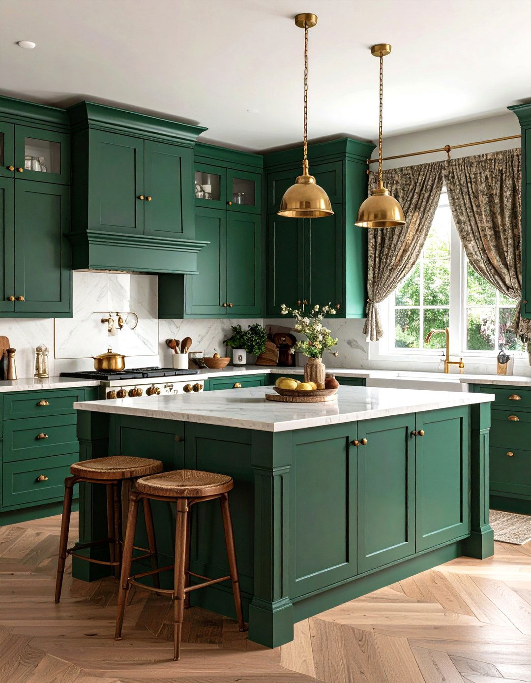 Classic Shaker Forest Green in English Style Kitchens - 20 Forest Green Kitchen Ideas