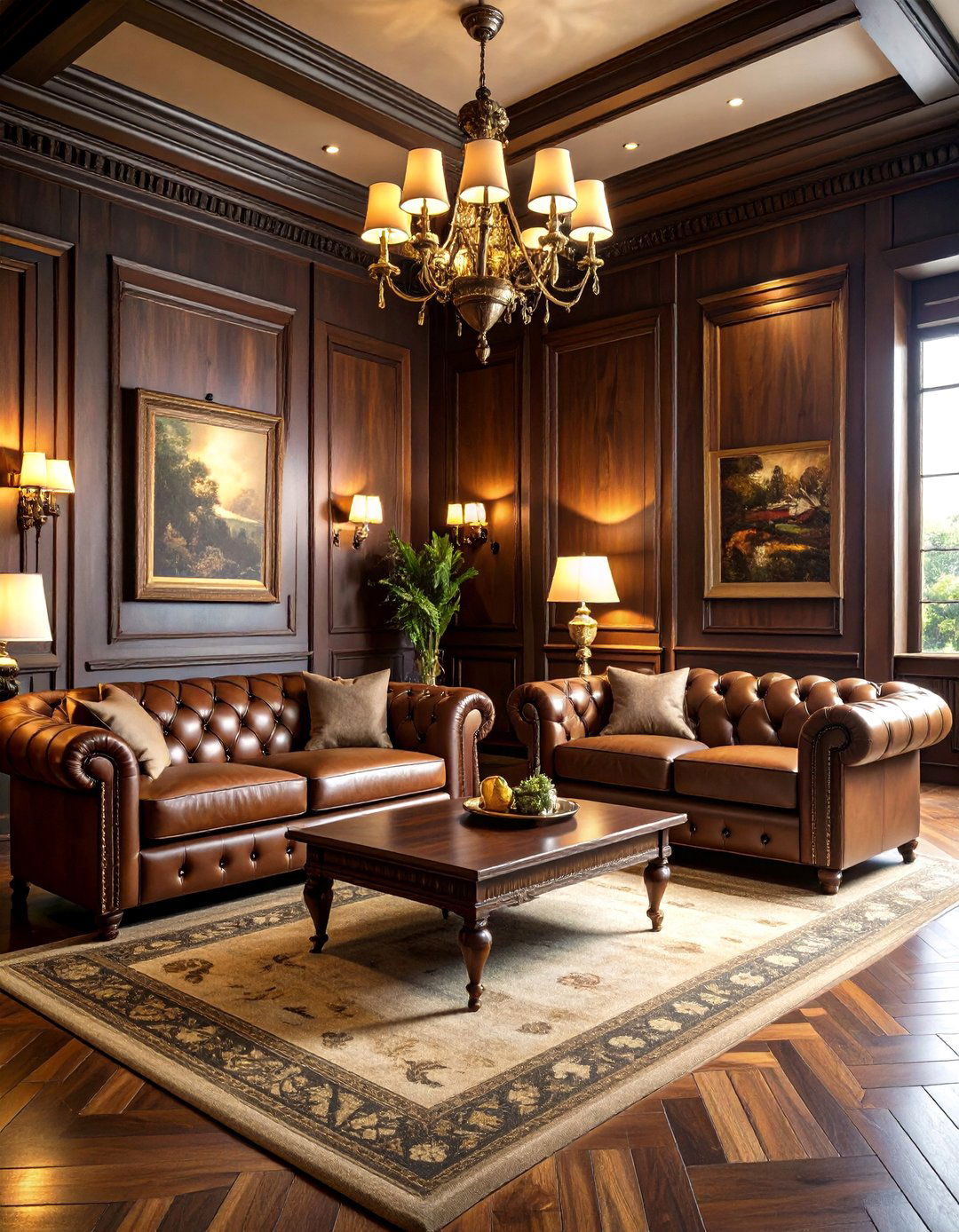 Classic Traditional Cigar Room with Rich Wood Paneling - 20 Cigar Room Ideas