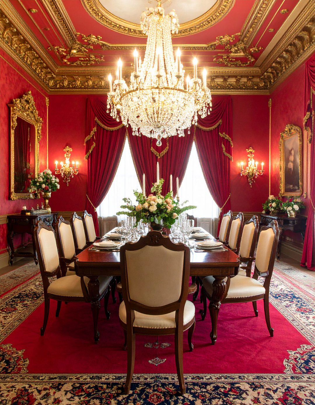 Classic Victorian Red Dining Room - 20 Red Dining Room Ideas