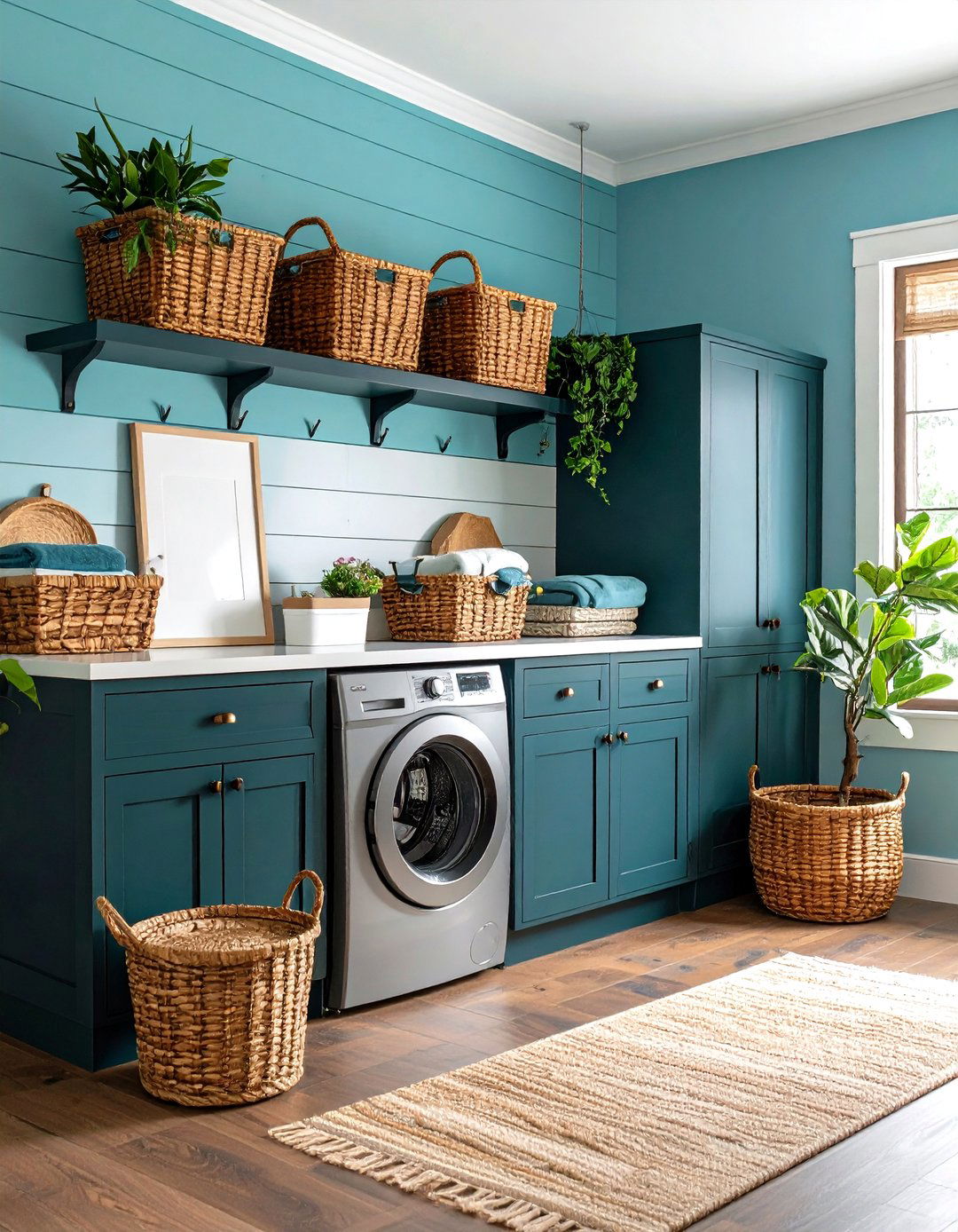 Classic White Horizontal Shiplap - 20 Shiplap Laundry Room Ideas