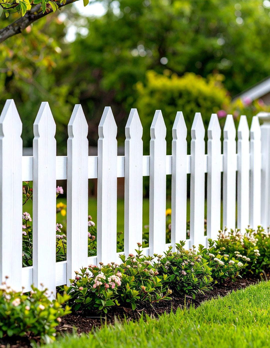 Classic White Picket Front Yard Fence - 20 Front Yard Fence Ideas