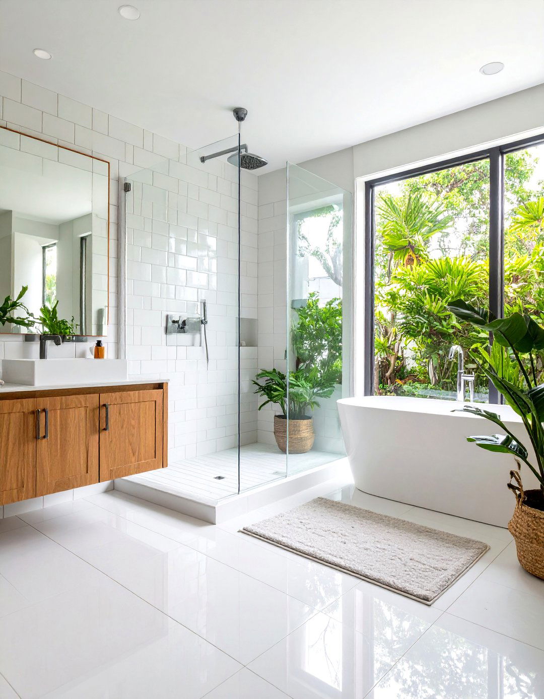 Classic White Subway Tile - 20 Walk-in Shower Tile Ideas