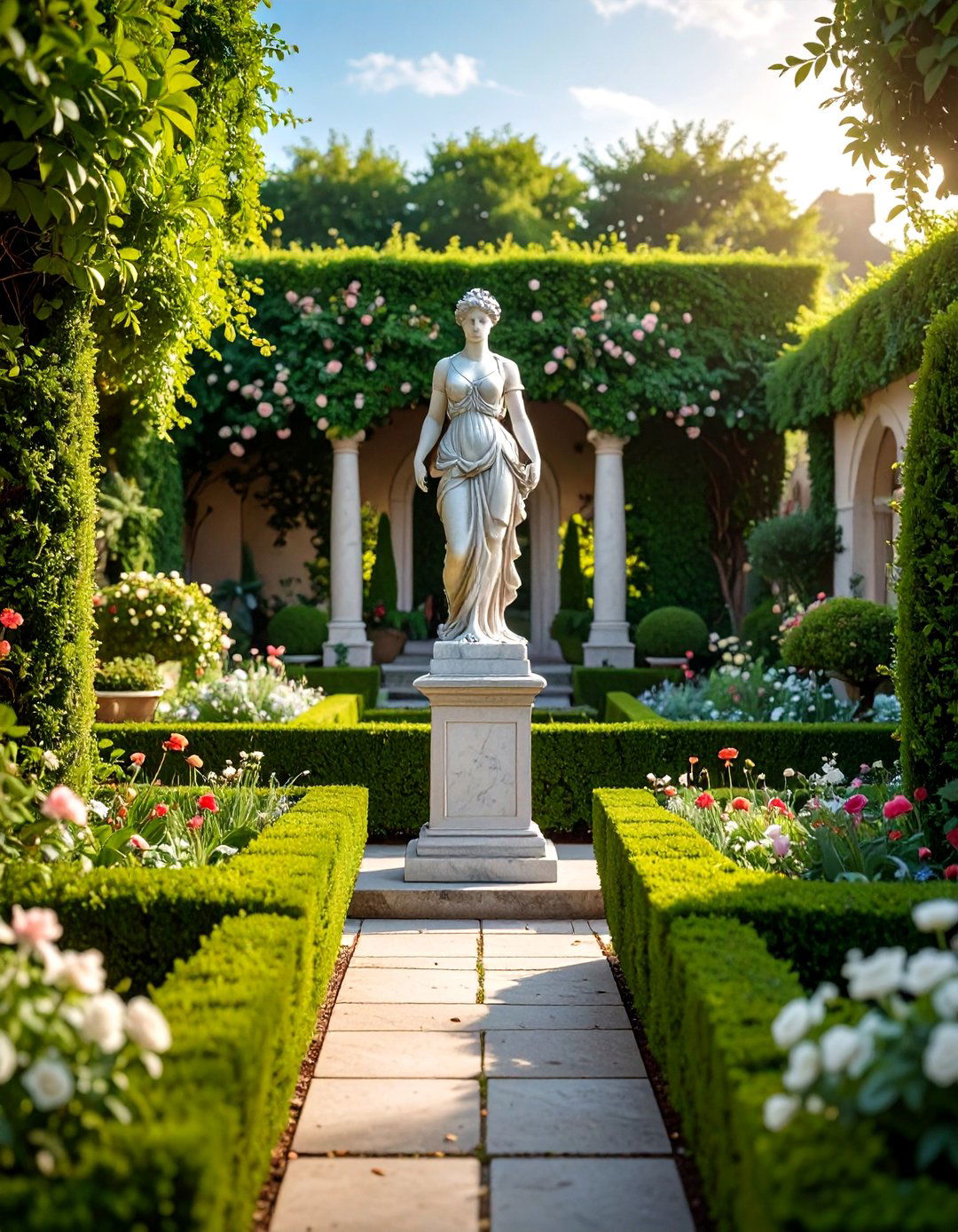 Classical Statue Garden Focal Point - 20 Garden Focal Point Ideas