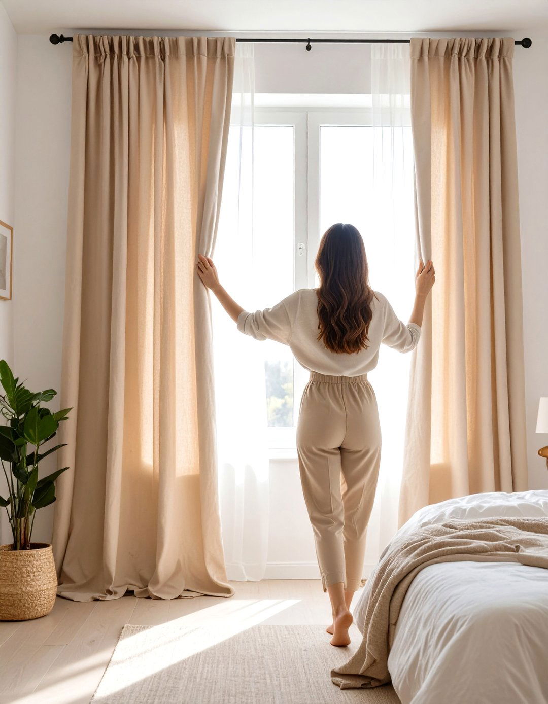Clean Girl Room Linen Curtains - 20 Clean Girl Room Ideas